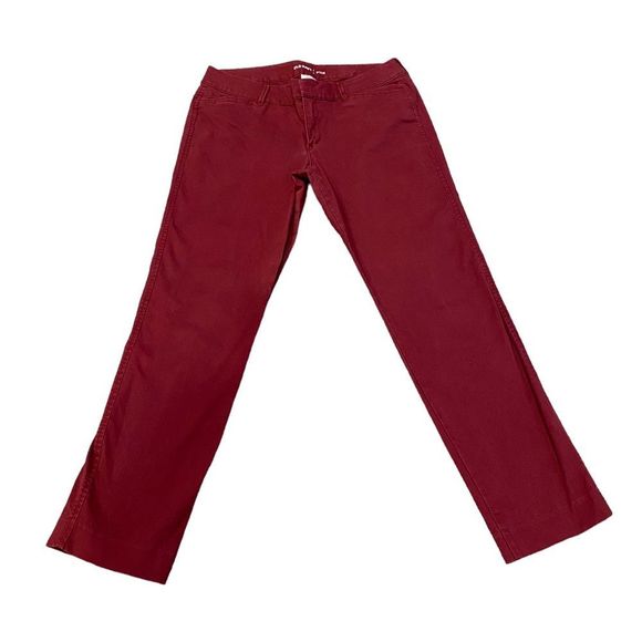 Old Navy PIxie Stretch Straight Leg Pants, Burgundy, Size 8 Regular - Picture 2 of 8
